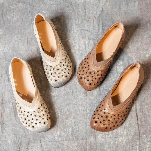 中老年妈妈民族风粗跟镂空凉鞋，牛筋软底外穿洞洞凉鞋MLD- 6007 商品图2
