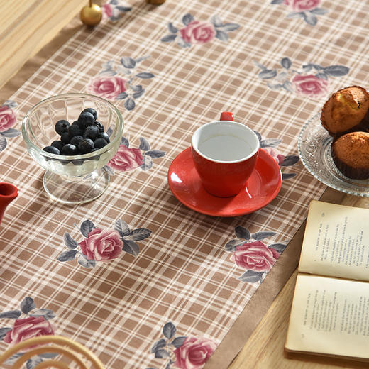 复古玫瑰系列桌旗轻奢田园茶几桌旗 商品图1