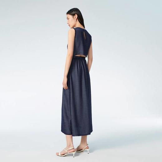 OVV 春夏新款女装舒适镂空设计流苏点缀圆领A字无袖连衣裙 商品图1