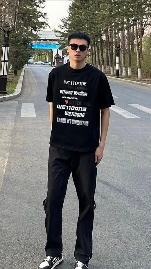 We11done23春夏超大版型有机棉弹幕印花T恤 商品图3