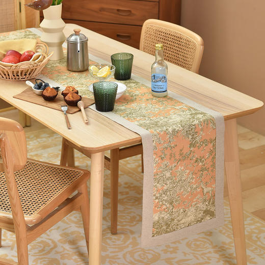 法式丛林线描系列桌旗田园双面茶旗 商品图0