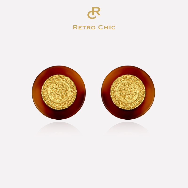 【钟欣潼（阿娇）&张静初同款】Ancient Rome古罗马时期 | 玳瑁金币耳钉