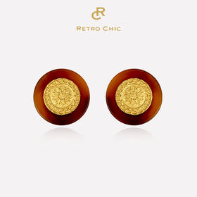 【钟欣潼（阿娇）&张静初同款】Ancient Rome古罗马时期 | 玳瑁金币耳钉