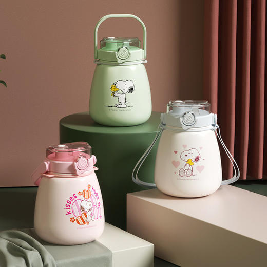 史努比网红304不锈钢水杯卡通吸管大容量杯子礼品大肚保温杯 商品图0