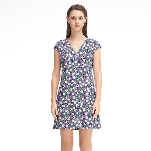 Threegun三枪 【舒肤弹力棉】V领亦袖女士家居裙睡裙-70401A911 商品图8