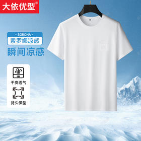 【新款DDA】大依优型大码索罗娜短袖T恤加肥加大透气吸汗夏季上衣半袖男装冰丝
