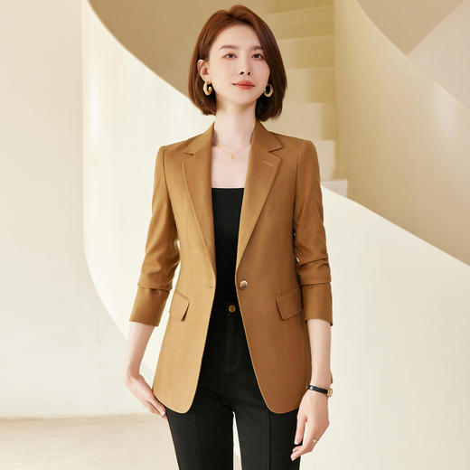 【羊毛混纺】罗蒙春秋款小西装外套女士商务休闲通勤百搭单西服上衣女 商品图5
