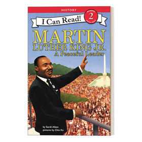 Collins 英文原版 Martin Luther King Jr. A Peaceful Leader和平领l袖马丁路德金 I Can Read 2 History 分级阅读名人传记系列 进口书籍