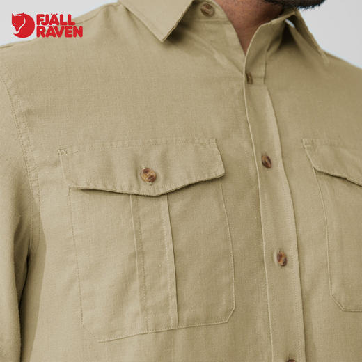 北极狐男士舒适透气露营麻布可调节长短袖衬衫 87208 商品图3