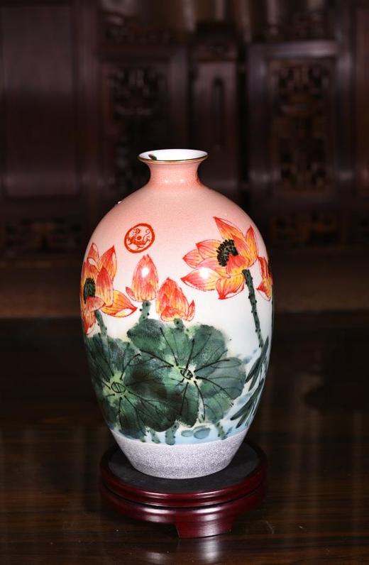 高温颜色釉映日荷花别样红 商品图0