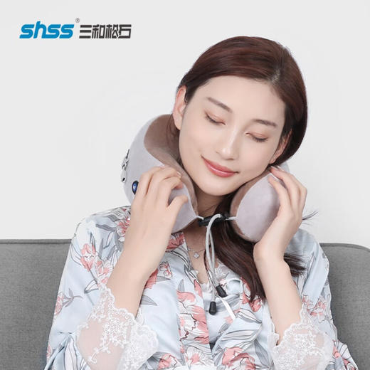 三和松石（shss） 颈椎按摩枕按摩仪  U1 白+棕色 商品图9