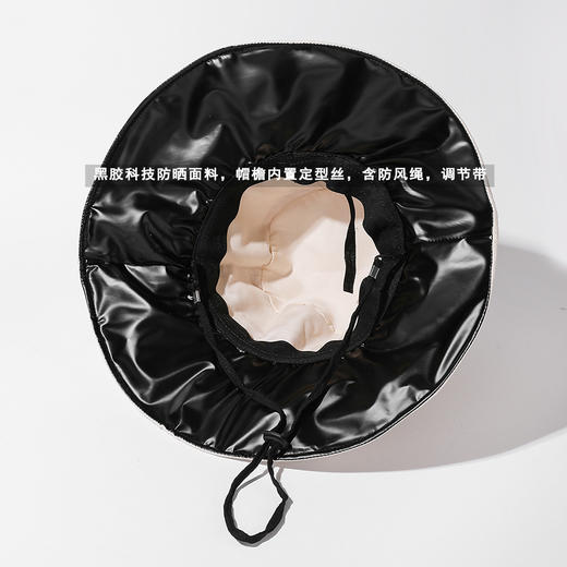 ZQ-q1-M2415夏季薄款大檐遮阳帽黑胶帽简约休闲太阳帽子女 商品图3