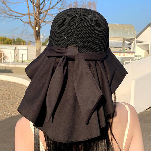 ZQ-T1-M2271日本UV遮阳帽女夏天太阳帽子大檐披肩蝴蝶结渔夫帽潮 商品图2