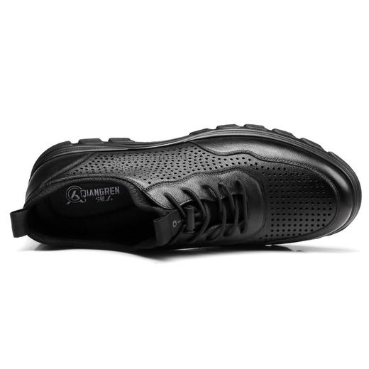 强人夏季男鞋透气运动鞋头层牛皮镂空轻便跑步鞋软底休闲皮鞋男士 商品图8