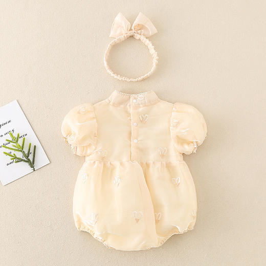 夏季新生儿女宝宝连体衣满月周岁哈衣中国风包屁衣服 商品图3
