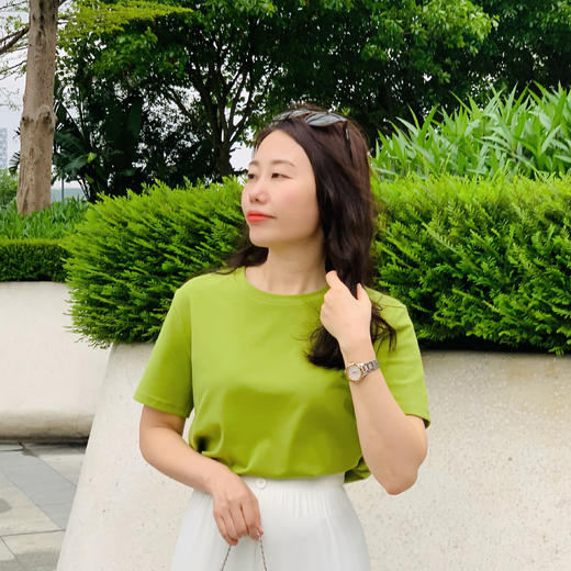 【百图lulu定制】【神仙T】低饱和度  纯色 简约短袖  棉T恤 商品图13