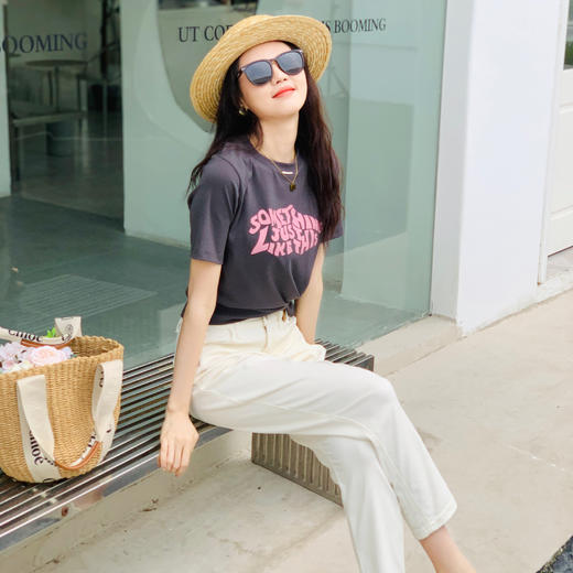 【百图lulu定制】【粉红佳人T】全棉 衣摆斜扣 0压力T恤 商品图9