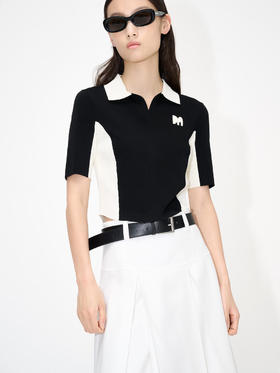【大都会】MO&CO. 2023夏季Polo领撞色运动感上衣