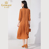 乔万尼真丝蚕桑丝连衣裙夏季新款修身中袖长裙ET2E236 商品缩略图4