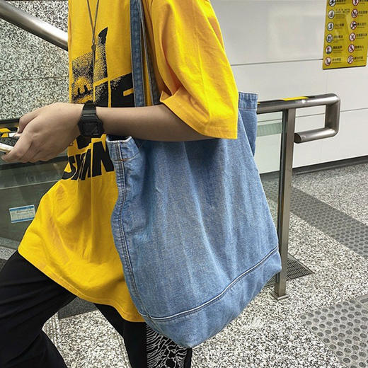 日式无印牛仔布包良品大容量手提包通勤包 A-4589 商品图4