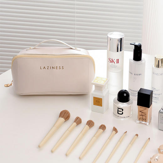 新款网红化妆包 风琴枕头包旅行收纳包大容量洗漱包 PU化妆包 商品图3