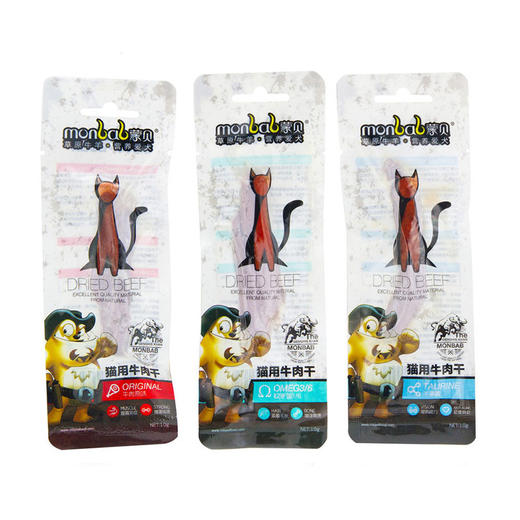 蒙贝猫用牛肉条成猫用磨牙洁齿发腮牛肉干猫条10g 商品图4
