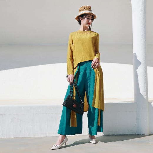 晴眉撞色阔腿裤 | 套装减龄时尚 商品图4