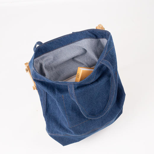 日式无印牛仔布包良品大容量手提包通勤包 A-4589 商品图11