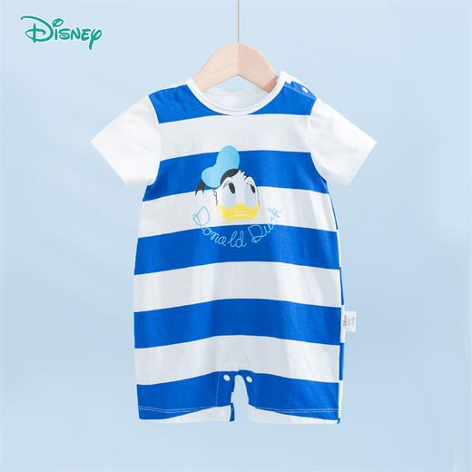 【唐老鸭90周年】迪士尼童装男童婴幼儿纯棉肩开连体衣夏唐老鸭宝宝新生儿条纹哈衣 商品图5