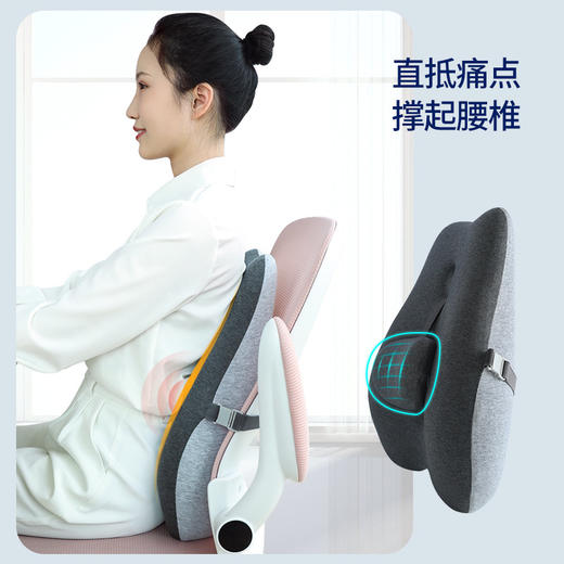 「自由调节！记忆棉」腰靠办公室座椅靠背椅子 居家日用记忆棉可调节靠枕护腰靠垫布艺 商品图1