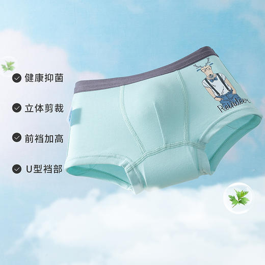 贝贝怡儿童内裤抑菌四角宝宝底裤大童男孩平角内裤（4条装） 商品图4