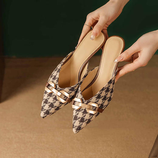 爆款升级版，格子包头半拖鞋LCC-C9152 商品图7