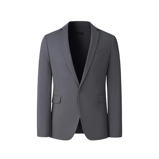 HIM漢崇  套装西装 男士通勤商务职业正装简约舒适深灰色修身西服 商品图4