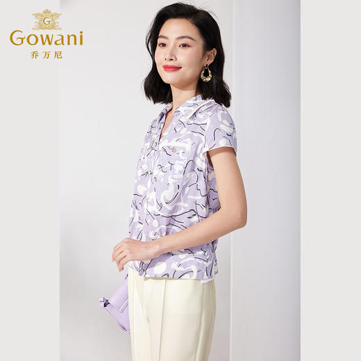 乔万尼真丝衬衫女新款夏季19mm重磅桑蚕丝上衣ET2C231 商品图1