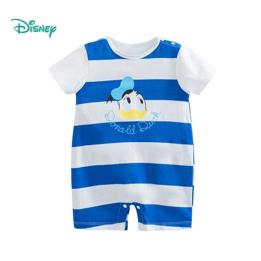 【唐老鸭90周年】迪士尼童装男童婴幼儿纯棉肩开连体衣夏唐老鸭宝宝新生儿条纹哈衣 商品图7