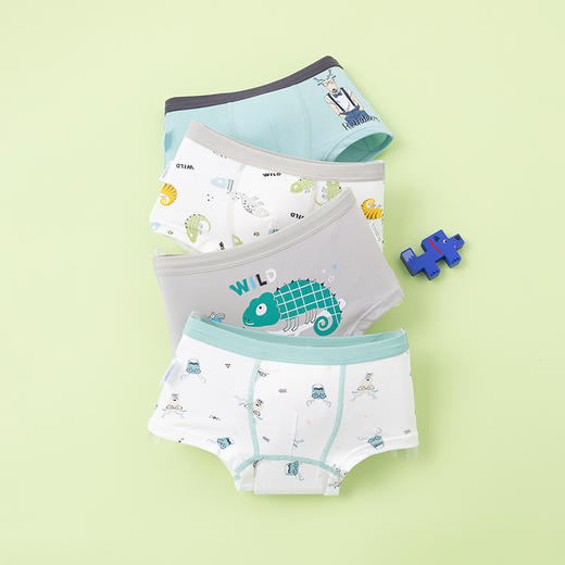 贝贝怡儿童内裤抑菌四角宝宝底裤大童男孩平角内裤（4条装） 商品图8