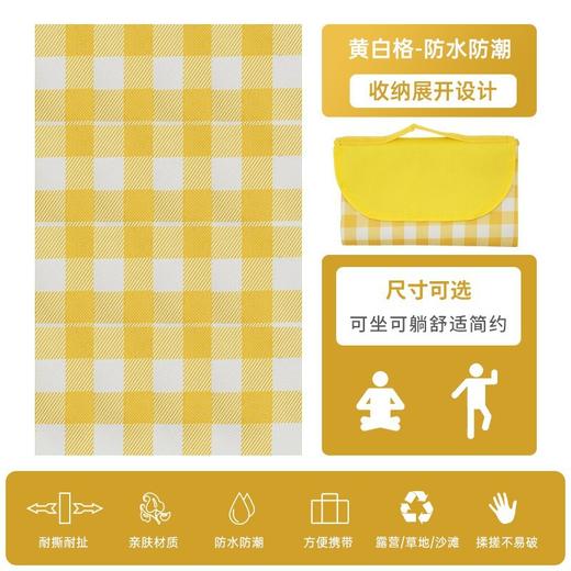 「五款配色！一体式折叠」野餐垫防潮垫 加厚ins风露营野餐布户外地垫防水野炊草坪春游垫子户外装备 商品图3