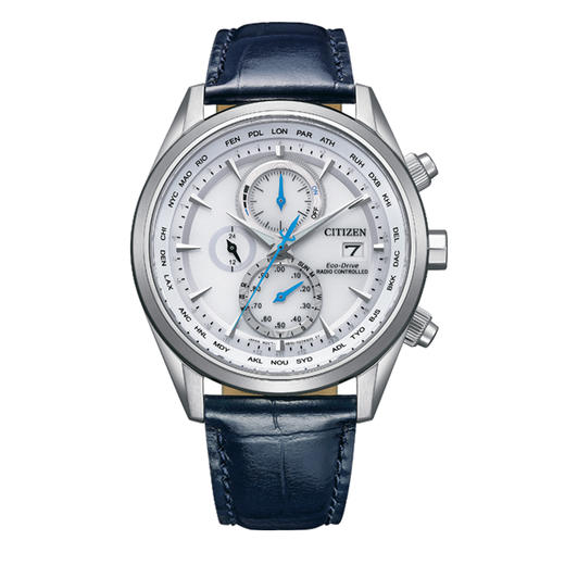 西铁城/CITIZEN光动能多局电波商务小蓝针皮带手表男AT8260-18A 商品图1