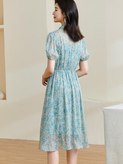 米思阳2025夏季新款甜美浪漫碎花裙绑带收腰显瘦遮肉连衣裙子1358 商品图2