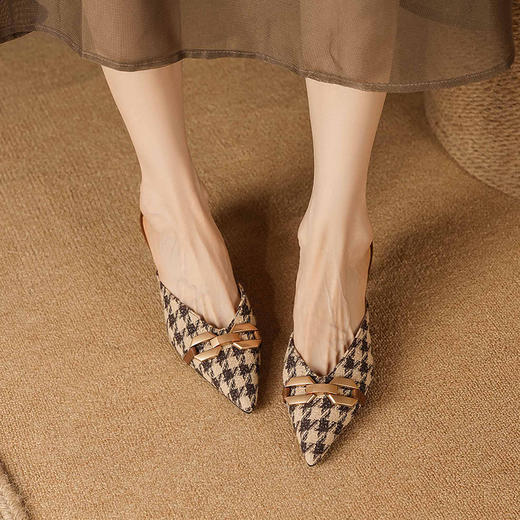 爆款升级版，格子包头半拖鞋LCC-C9152 商品图2