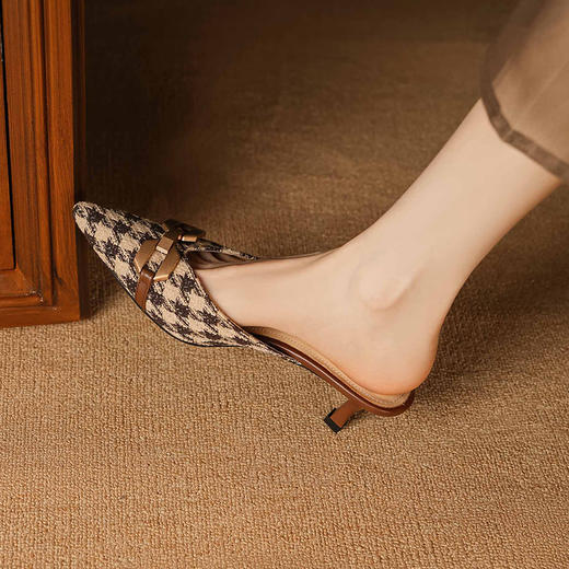 爆款升级版，格子包头半拖鞋LCC-C9152 商品图6