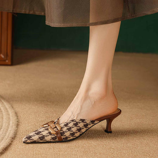 爆款升级版，格子包头半拖鞋LCC-C9152 商品图0