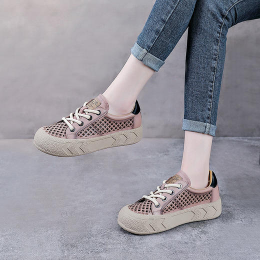 YR 1178镂空厚底罗马凉鞋包头真皮头层牛皮休闲板鞋 商品图1