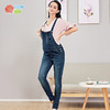 贝贝怡孕妇裤牛仔背带裤秋季新款时尚长裤显瘦网红宽松连体裤子 商品缩略图3