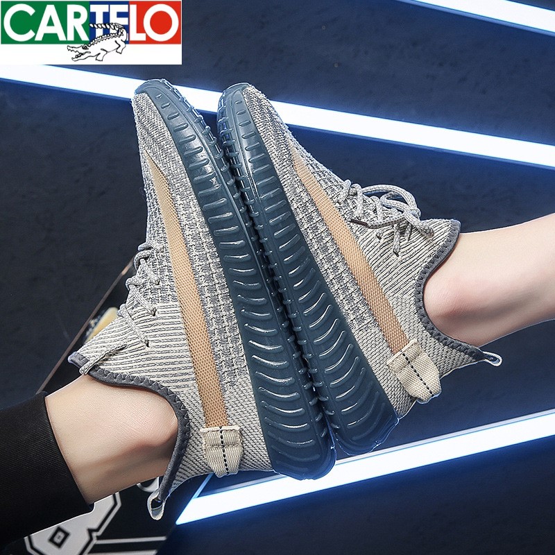 618特惠【卡帝乐鳄鱼，Yeezy同款椰子鞋】2023夏季新款 卡帝乐鳄鱼果冻飞织网面透气350椰子鞋 男女同款飞织休闲运动鞋 夏季百搭跑鞋
