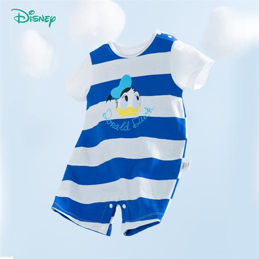 【唐老鸭90周年】迪士尼童装男童婴幼儿纯棉肩开连体衣夏唐老鸭宝宝新生儿条纹哈衣 商品图4