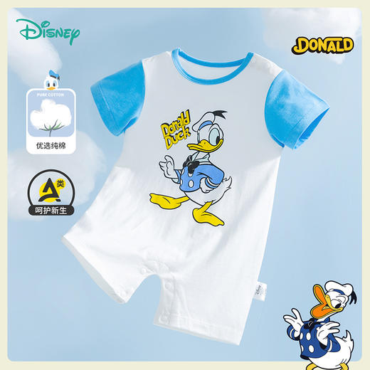【唐老鸭90周年】迪士尼童装婴幼儿纯棉肩开连体衣夏季舒适新生儿宝宝唐老鸭哈衣 商品图6
