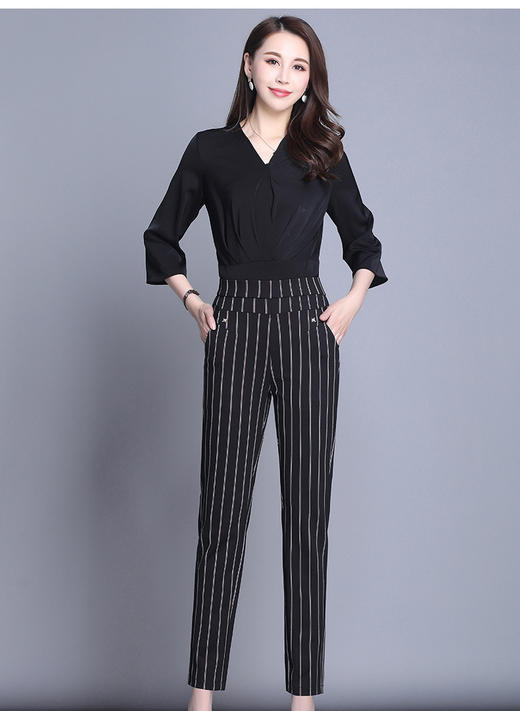 HY-8338zsz裤子女新款西裤黑色高腰显瘦西装微弹垂坠女士哈伦裤 商品图8