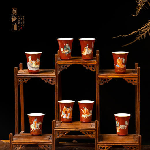 红地古彩饮中八仙闻香杯套组 商品图0