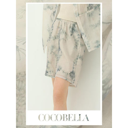 COCOBELLA国风写意印花西装短裤女夏通勤薄款莱赛尔短裤SO18 商品图2